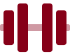 A red letter h in the middle of a black background.